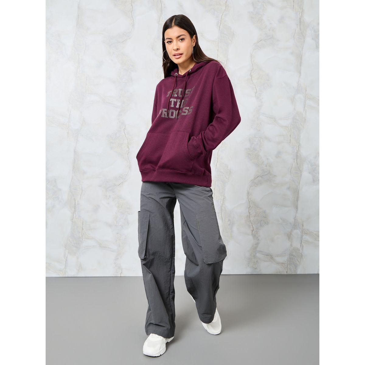 Styli Regular Fit Slogan Hoodie with Front Pocket-women-winterwear-hoodiesandsweatshirts-hoodies-image-2