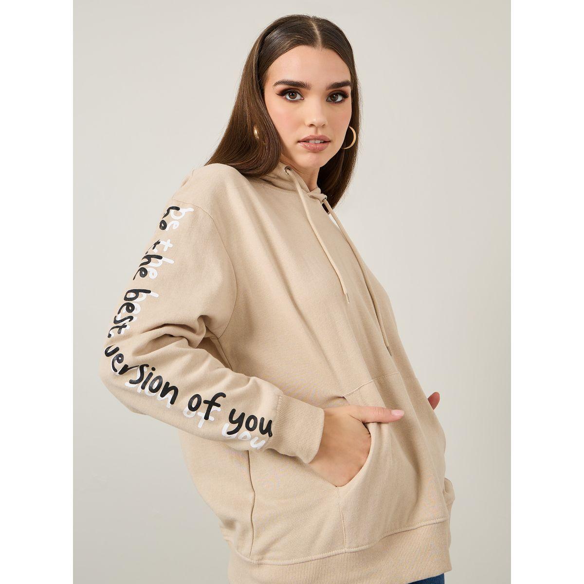 Styli Regular Fit Be The Best Version Slogan Hoodie-women-winterwear-hoodiesandsweatshirts-hoodies-image-1