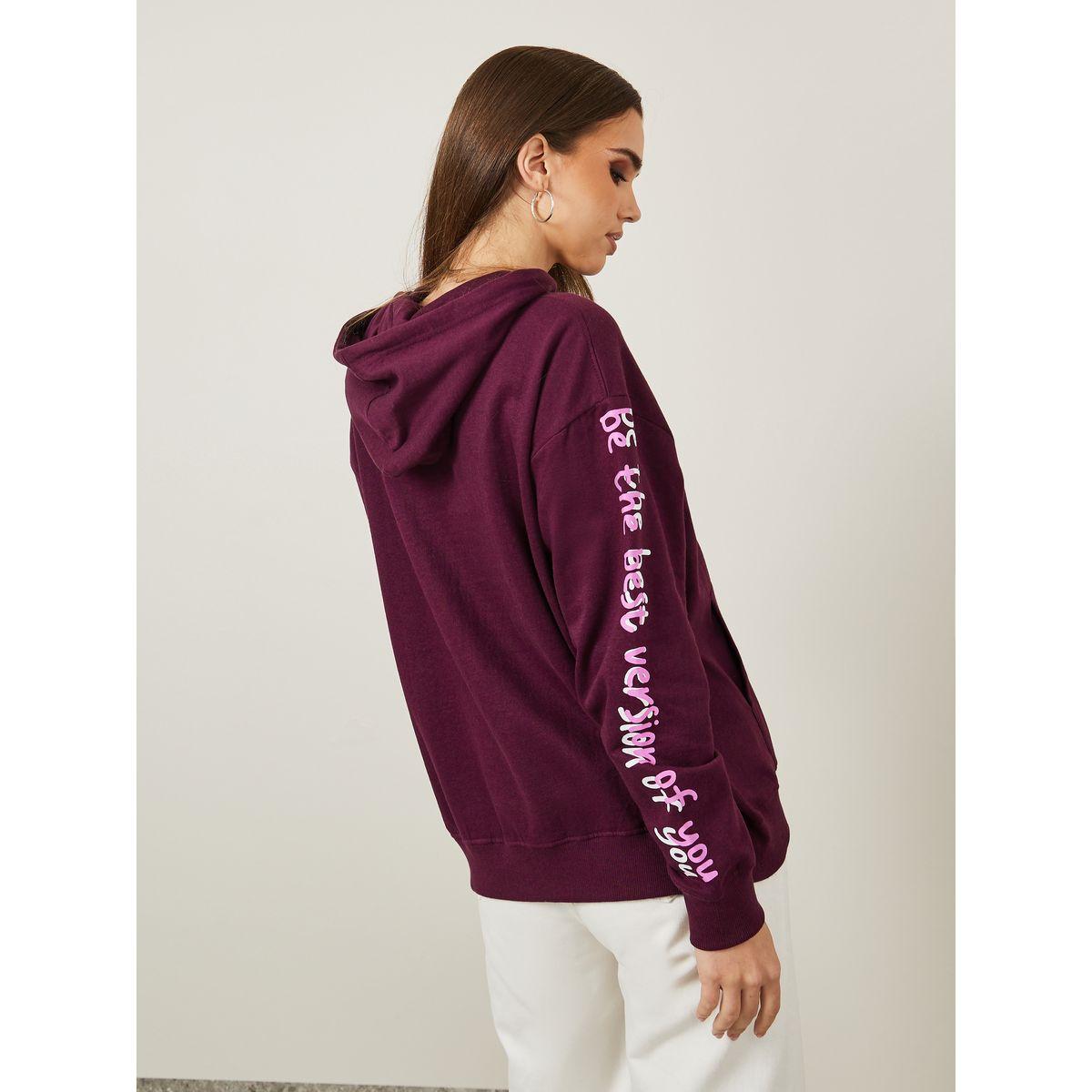 Styli Regular Fit Be The Best Version Slogan Hoodie-women-winterwear-hoodiesandsweatshirts-hoodies-image-4