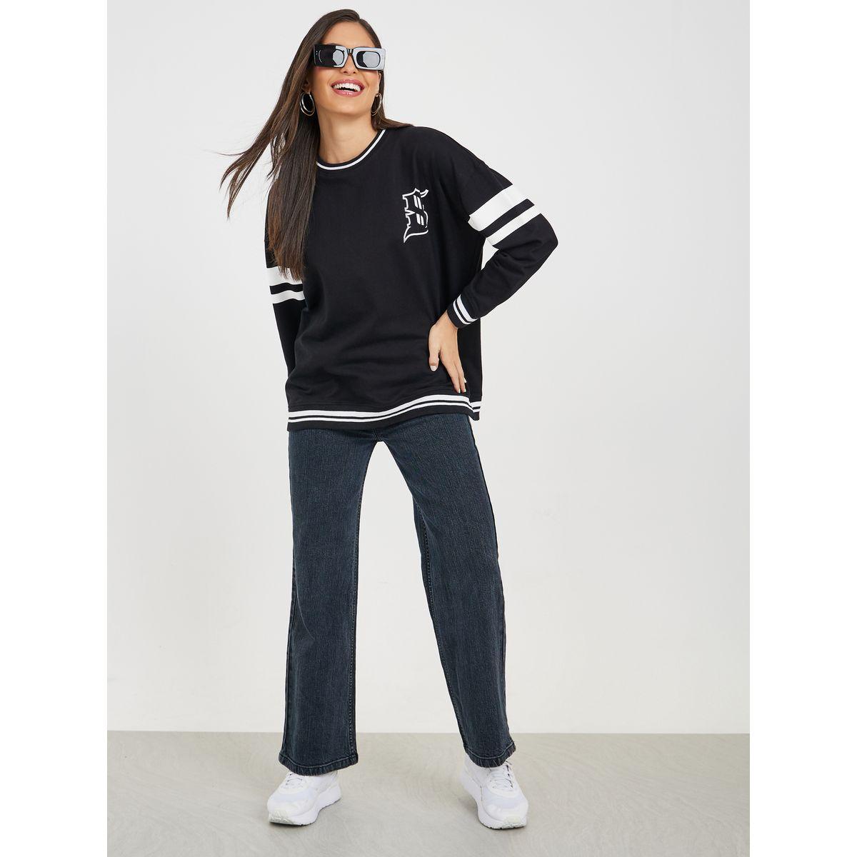 سويت شيرت واسع مطبع بكتابة-women-winterwear-hoodiesandsweatshirts-sweatshirts-image-5