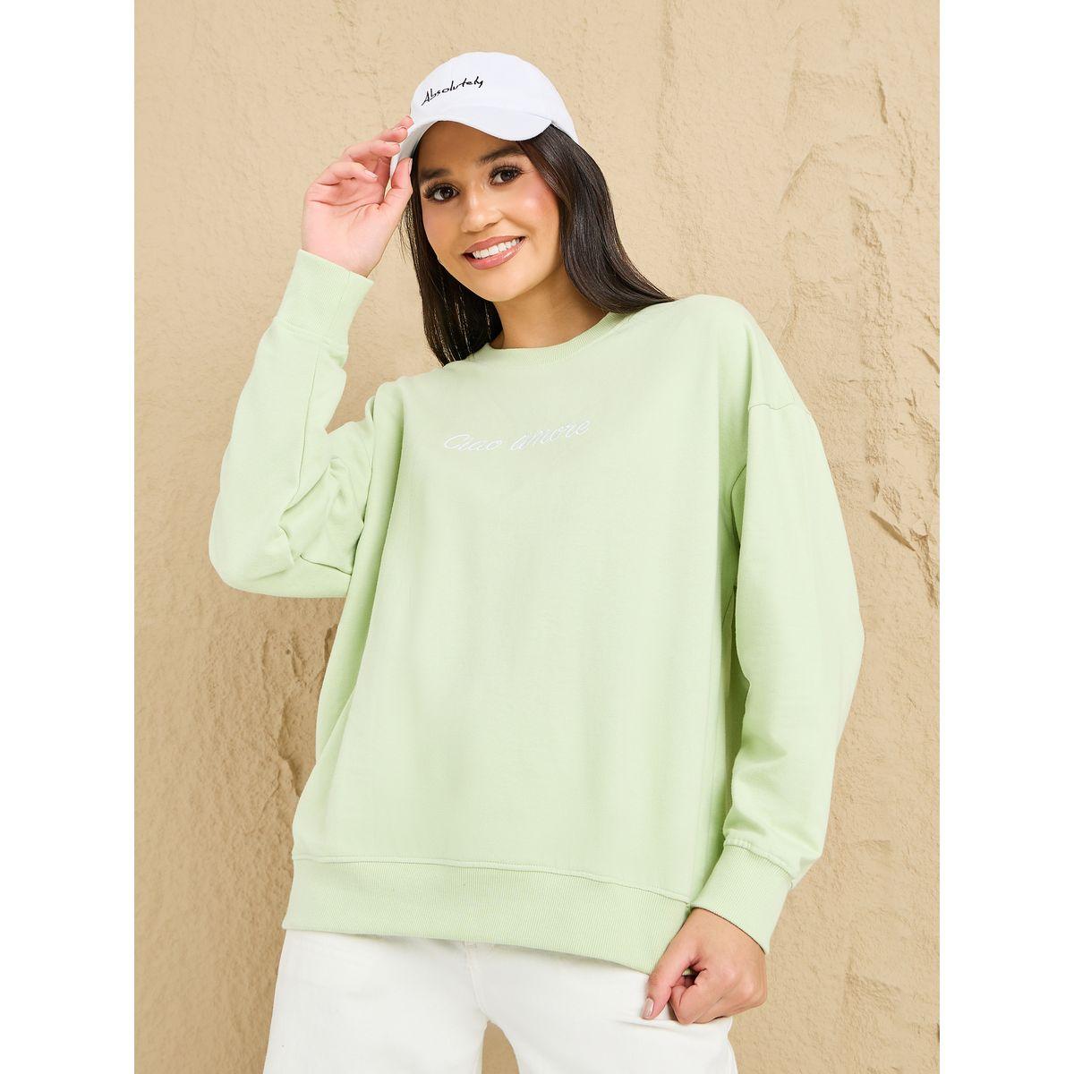 Styli Oversized Slogan Embroidered Sweatshirt-women-winterwear-hoodiesandsweatshirts-sweatshirts-image-1