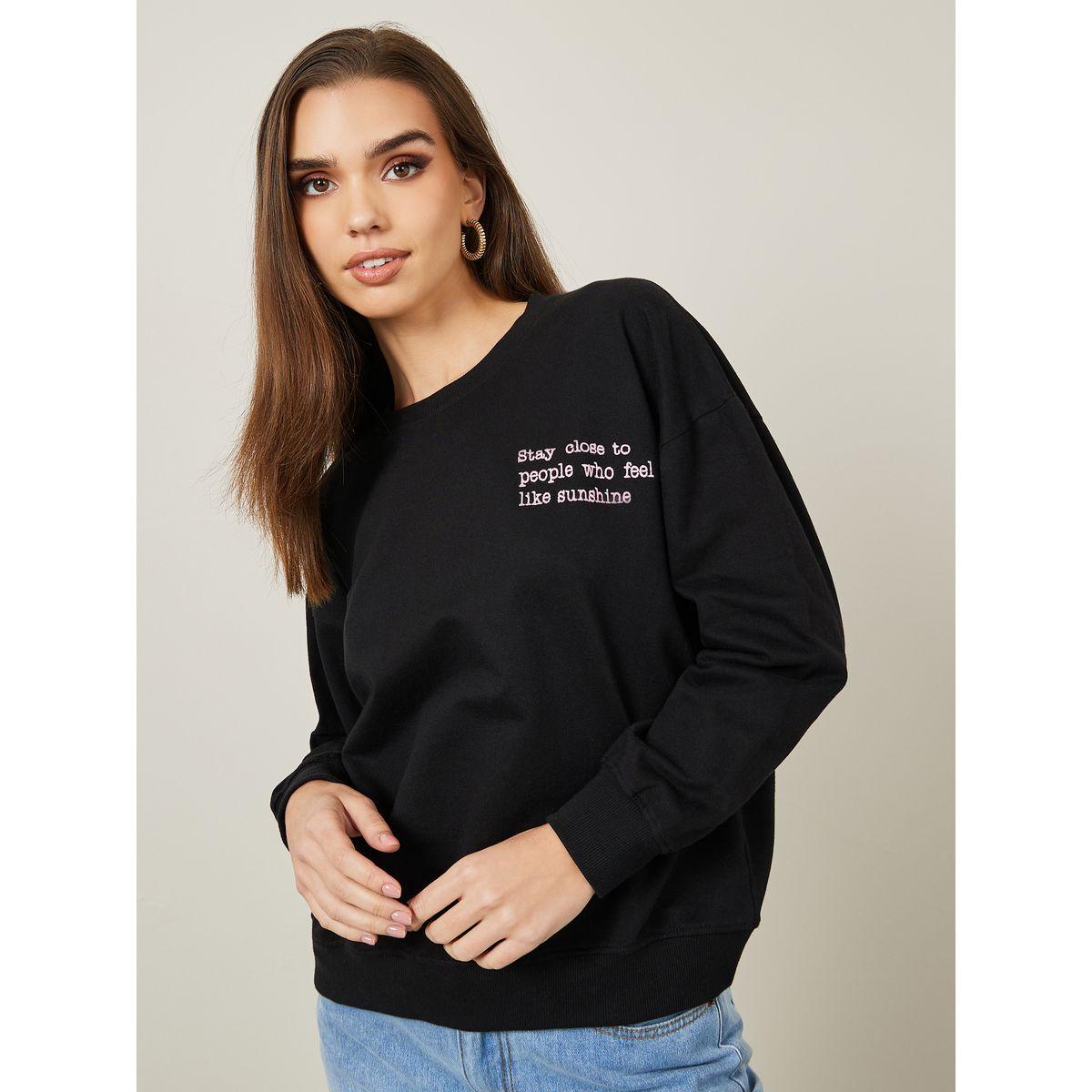 Styli Oversized Embroidered Slogan Sweatshirt-women-winterwear-hoodiesandsweatshirts-sweatshirts-image-1