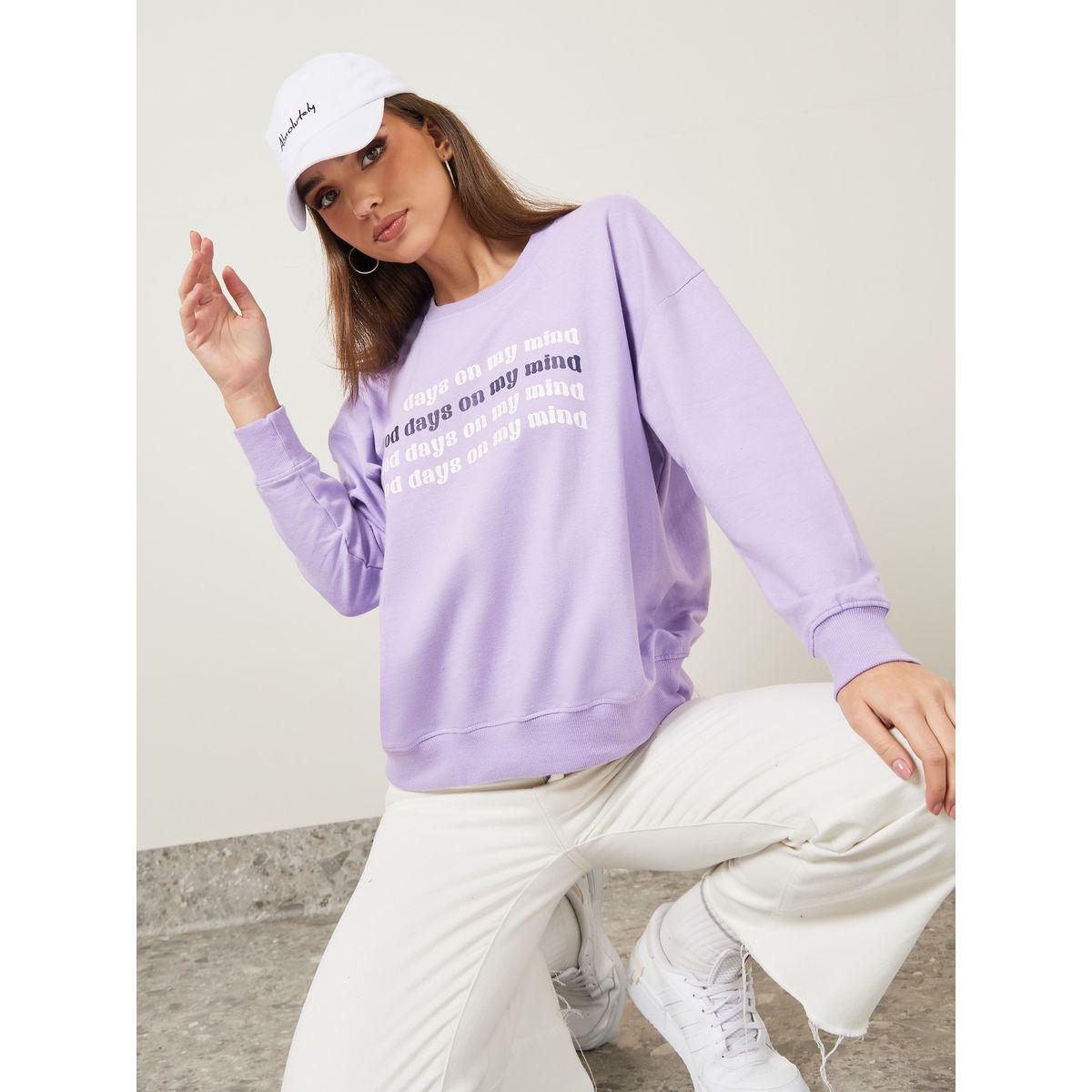 Styli Oversized Slogan Print Sweatshirt-women-winterwear-hoodiesandsweatshirts-sweatshirts-image-1