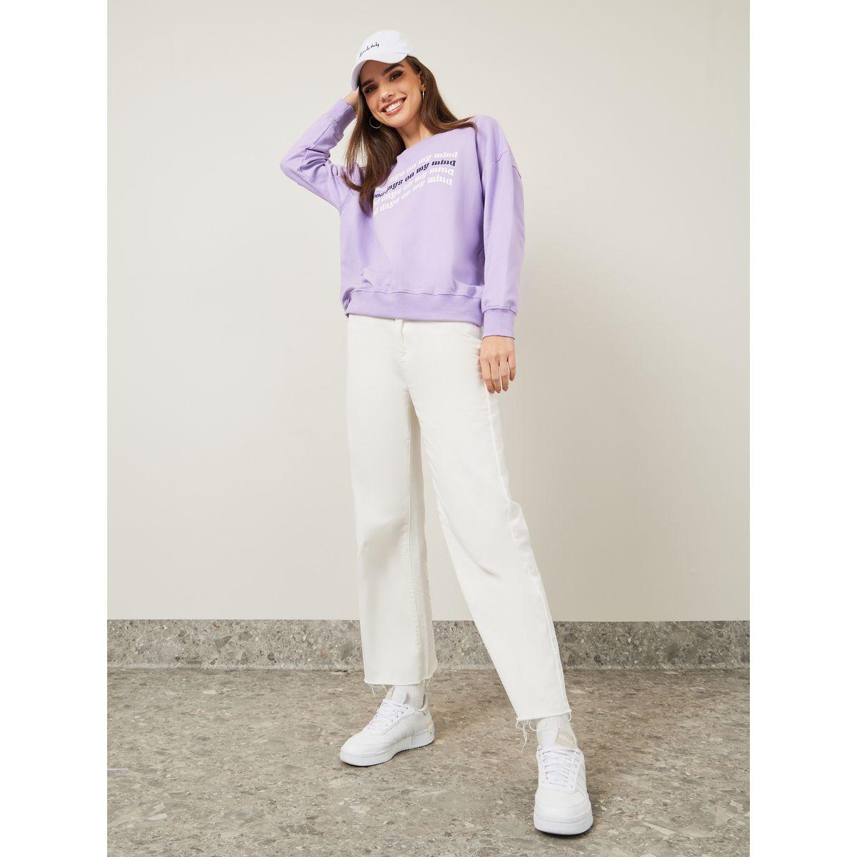 Styli Oversized Slogan Print Sweatshirt-women-winterwear-hoodiesandsweatshirts-sweatshirts-image-2