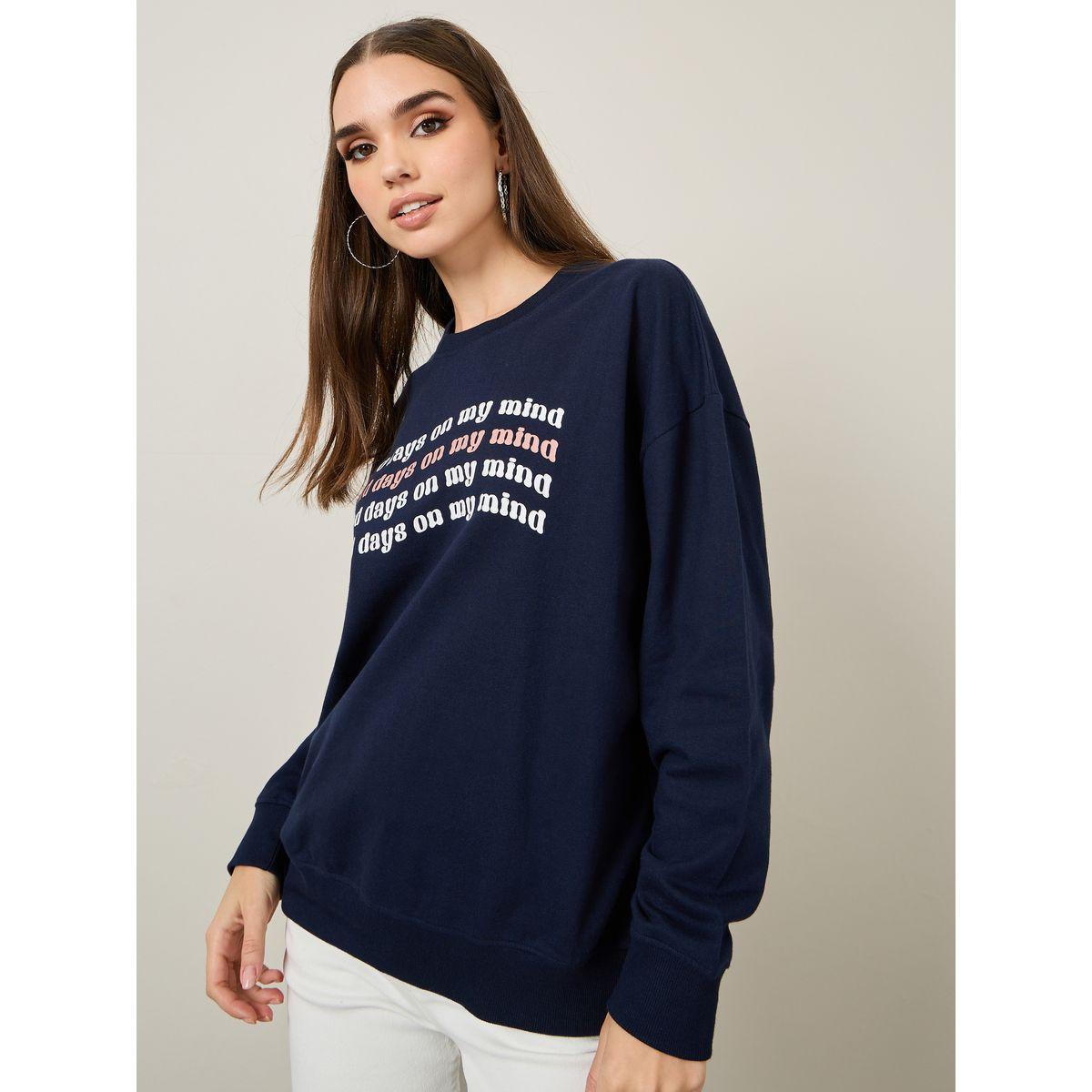 Styli Oversized Slogan Print Sweatshirt-women-winterwear-hoodiesandsweatshirts-sweatshirts-image-1