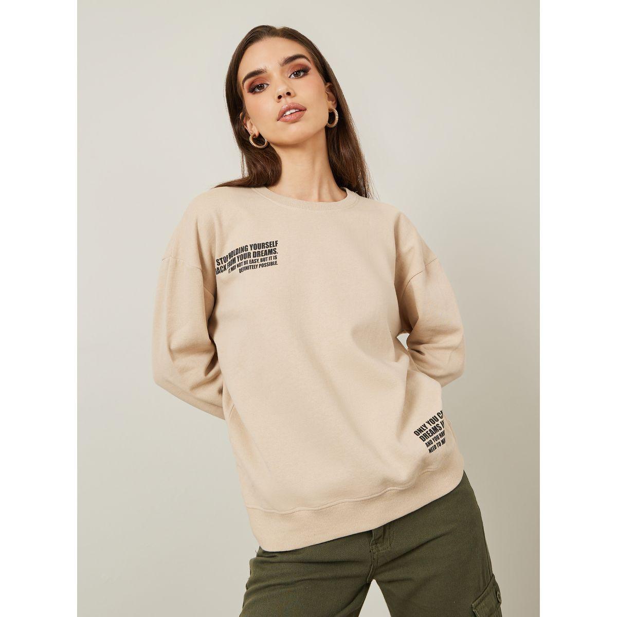 Styli Oversized Regular Length Slogan Print Sweatshirt-women-winterwear-hoodiesandsweatshirts-sweatshirts-image-1