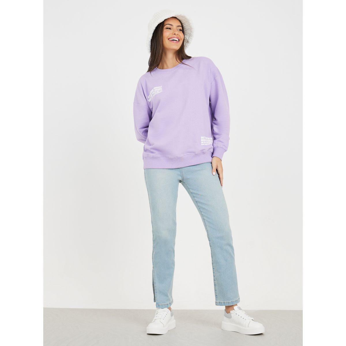 Styli Oversized Regular Length Slogan Print Sweatshirt-women-winterwear-hoodiesandsweatshirts-sweatshirts-image-2