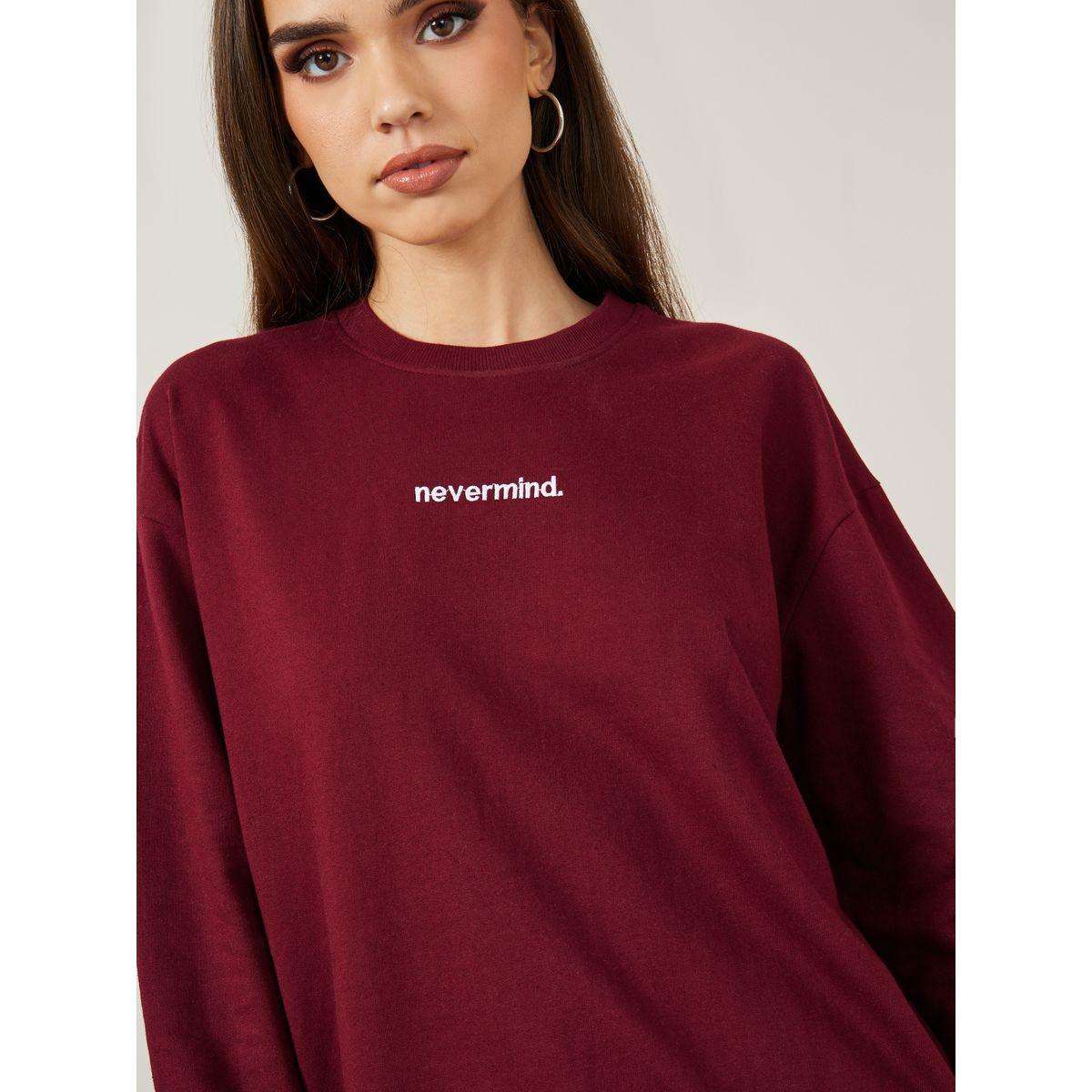 Styli Regular Fit Longline Embroidered Slogan Sweatshirt-women-winterwear-hoodiesandsweatshirts-sweatshirts-image-3