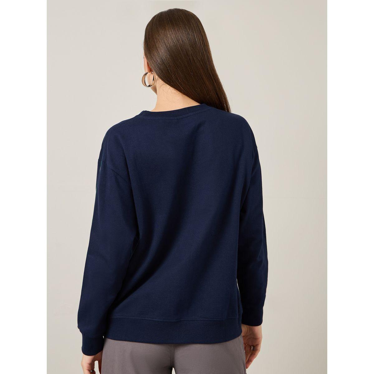 Styli Regular Fit Slogan Sweatshirt with Contrast Taping-women-winterwear-hoodiesandsweatshirts-sweatshirts-image-4