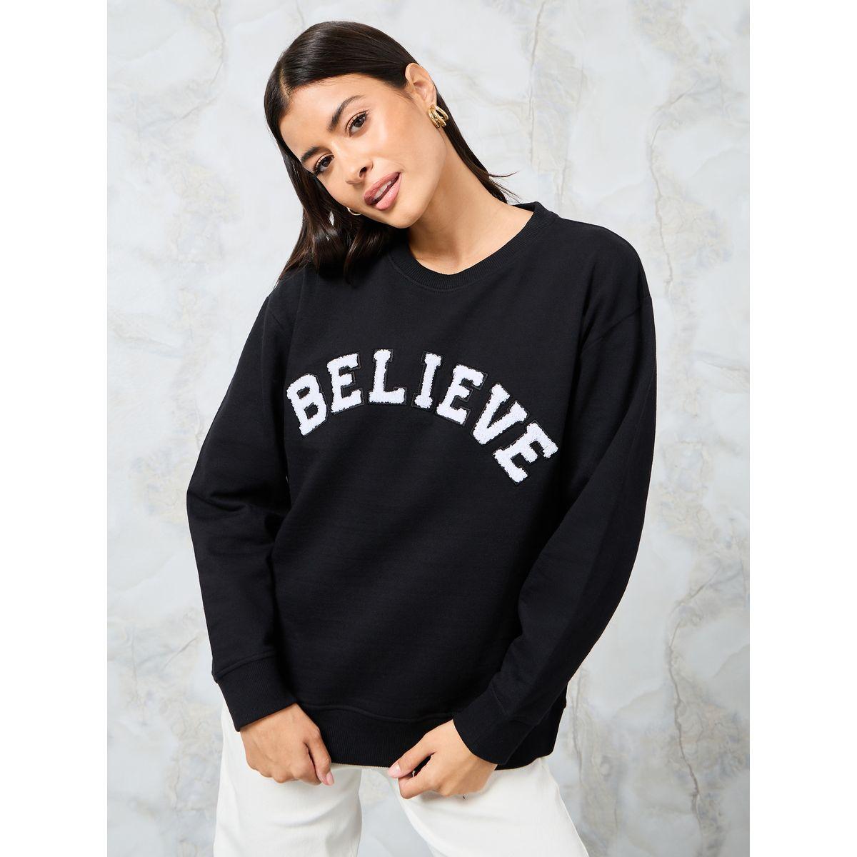 Styli Regular Fit Embroidered Slogan Sweatshirt-women-winterwear-hoodiesandsweatshirts-sweatshirts-image-1