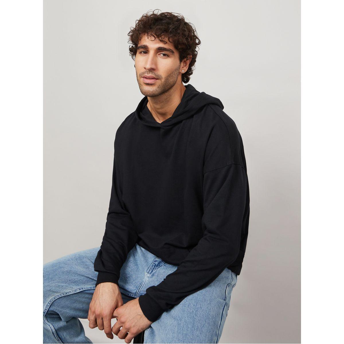 Styli Oversized Fleece Hoodie with Front Pocket-men-winterwear-hoodiesandsweatshirts-image-1