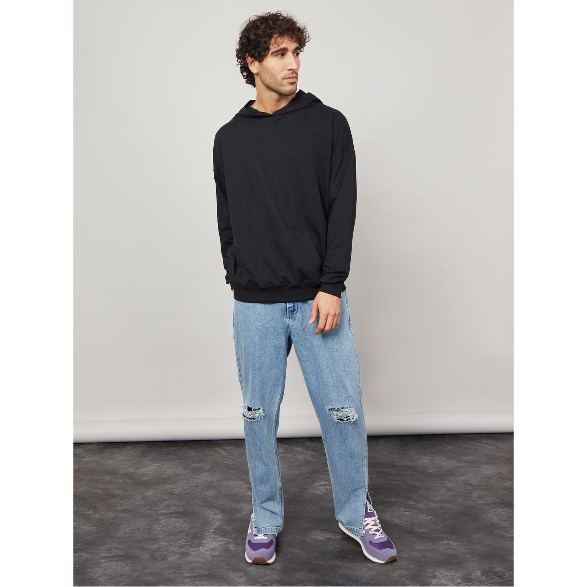 Styli Oversized Fleece Hoodie with Front Pocket-men-winterwear-hoodiesandsweatshirts-image-3