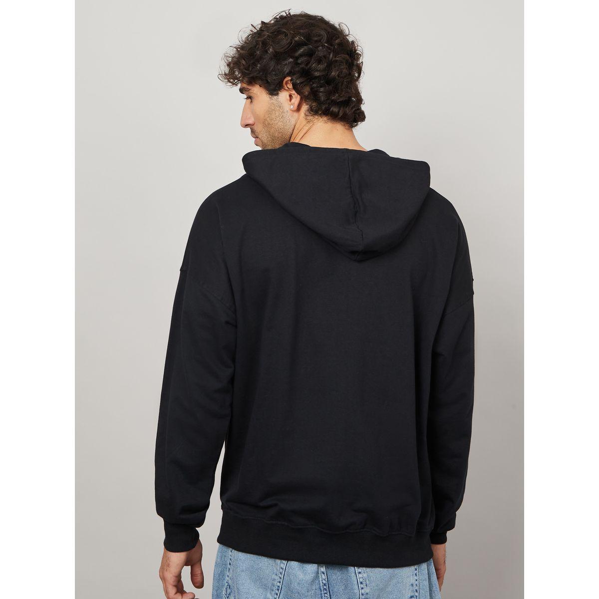 Styli Oversized Fleece Hoodie with Front Pocket-men-winterwear-hoodiesandsweatshirts-image-5