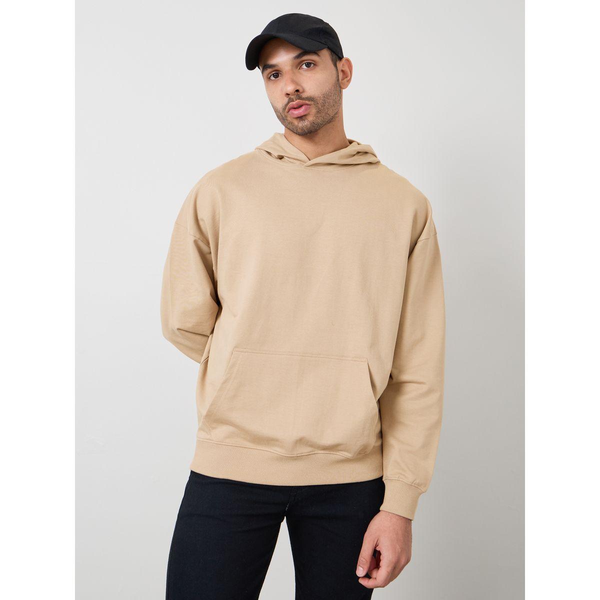 Styli Oversized Fleece Hoodie with Front Pocket-men-winterwear-hoodiesandsweatshirts-image-1