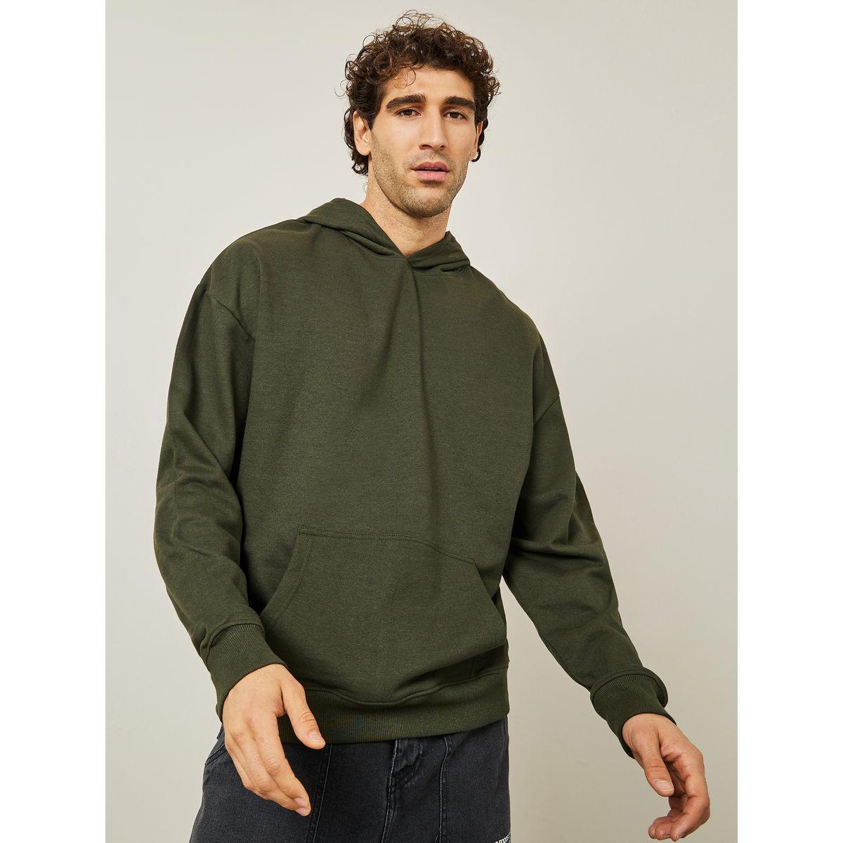 هودي فليس واسع بجيب امامي-men-winterwear-hoodiesandsweatshirts-image-1