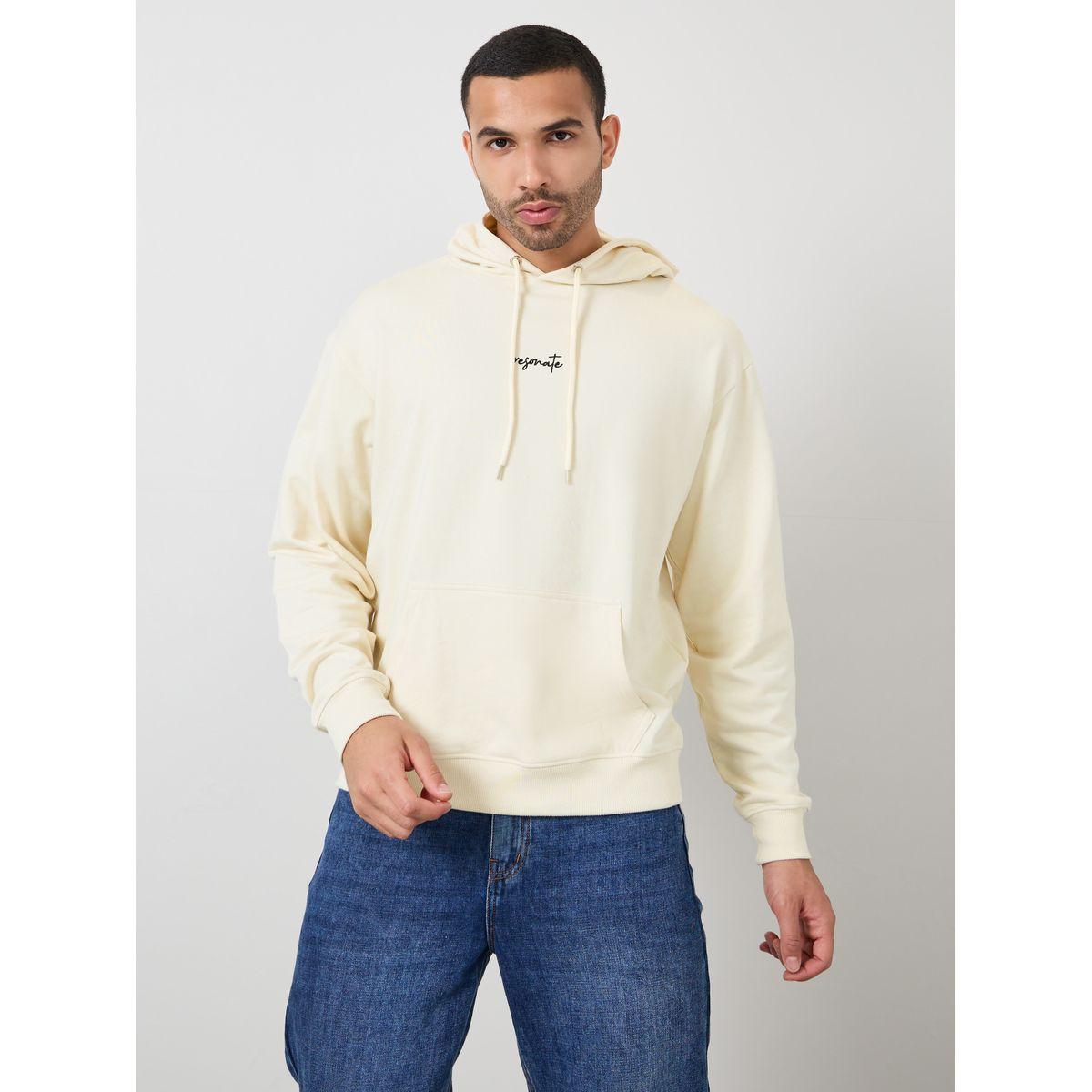 Styli Embroidered Text Relaxed Fit Fleece Hoodie-men-winterwear-hoodiesandsweatshirts-image-1