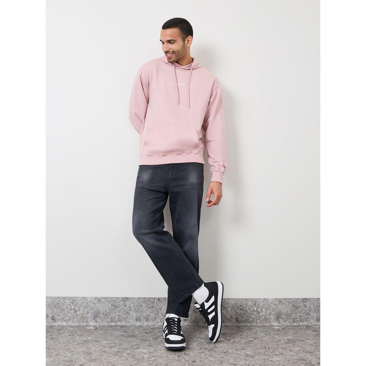 Styli Embroidered Text Relaxed Fit Fleece Hoodie-men-winterwear-hoodiesandsweatshirts-image-2