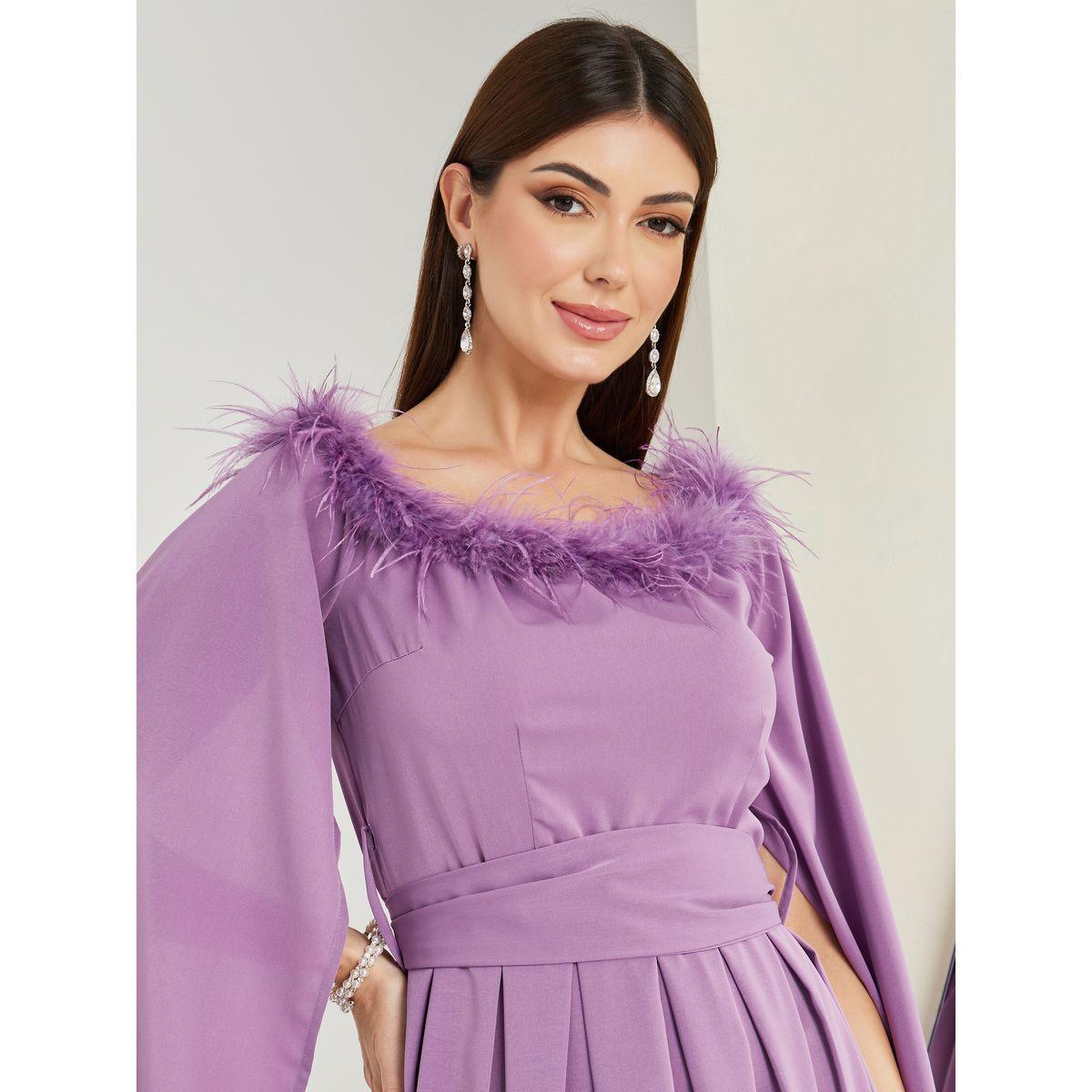 فستان طويل بأكمام كيب-women-clothing-dresses-image-3