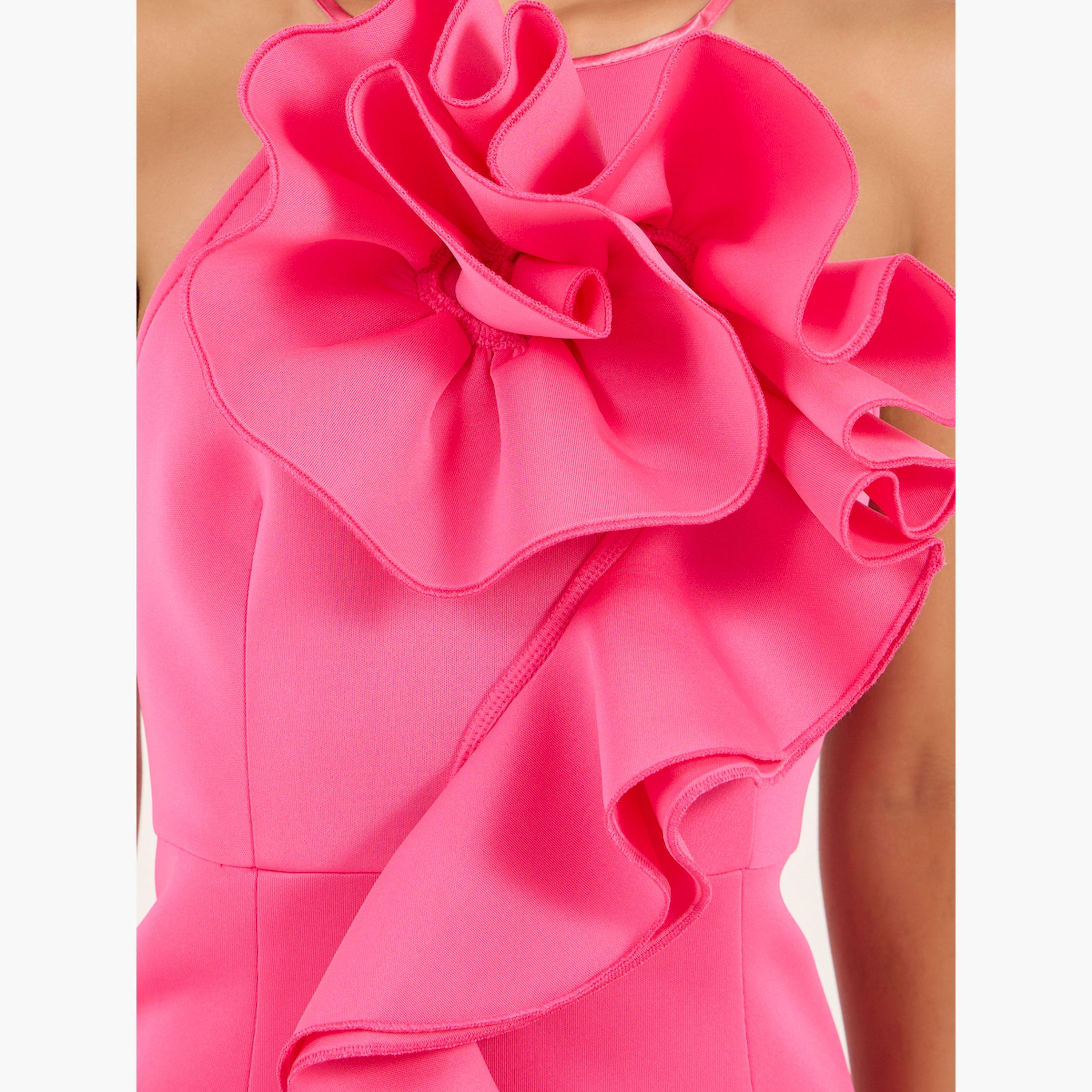 Styli Corsage Detail Strappy Bodycon Knee-Length Dress-women-clothing-dresses-image-4