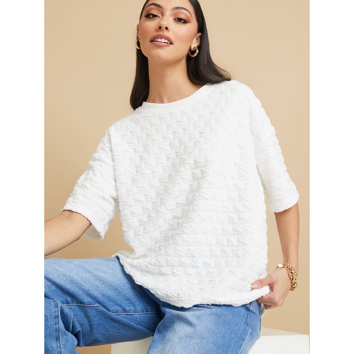 Styli Textured Drop Shoulder Top-women-clothing-shirtsandblouses-blouses-image-1