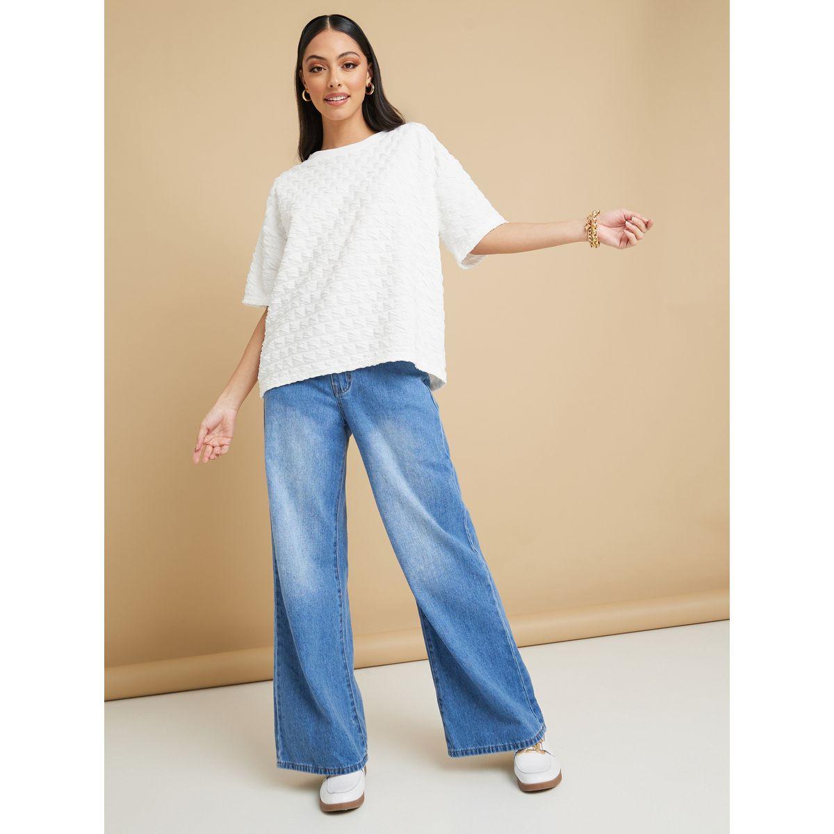 Styli Textured Drop Shoulder Top-women-clothing-shirtsandblouses-blouses-image-2