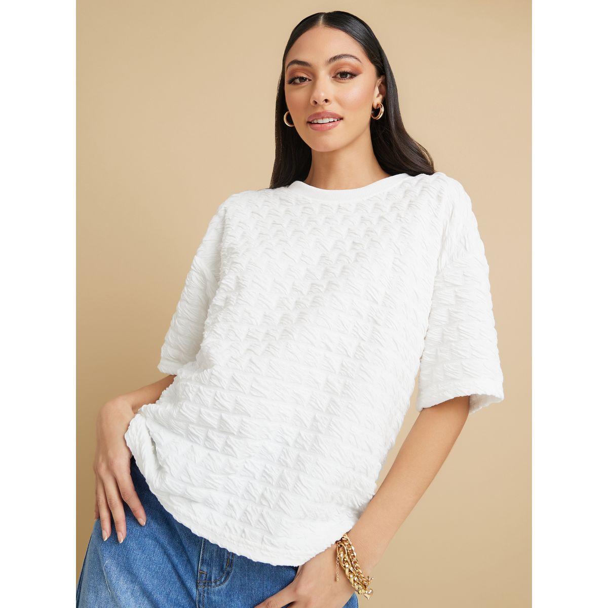 Styli Textured Drop Shoulder Top-women-clothing-shirtsandblouses-blouses-image-3