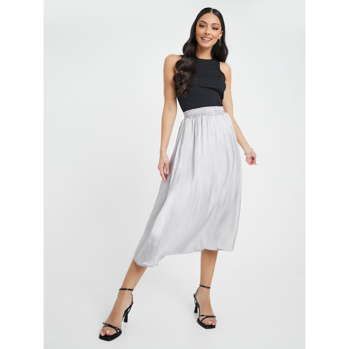 Styli Metallic Silk Midi Skirt-women-clothing-bottoms-skirts-image-2