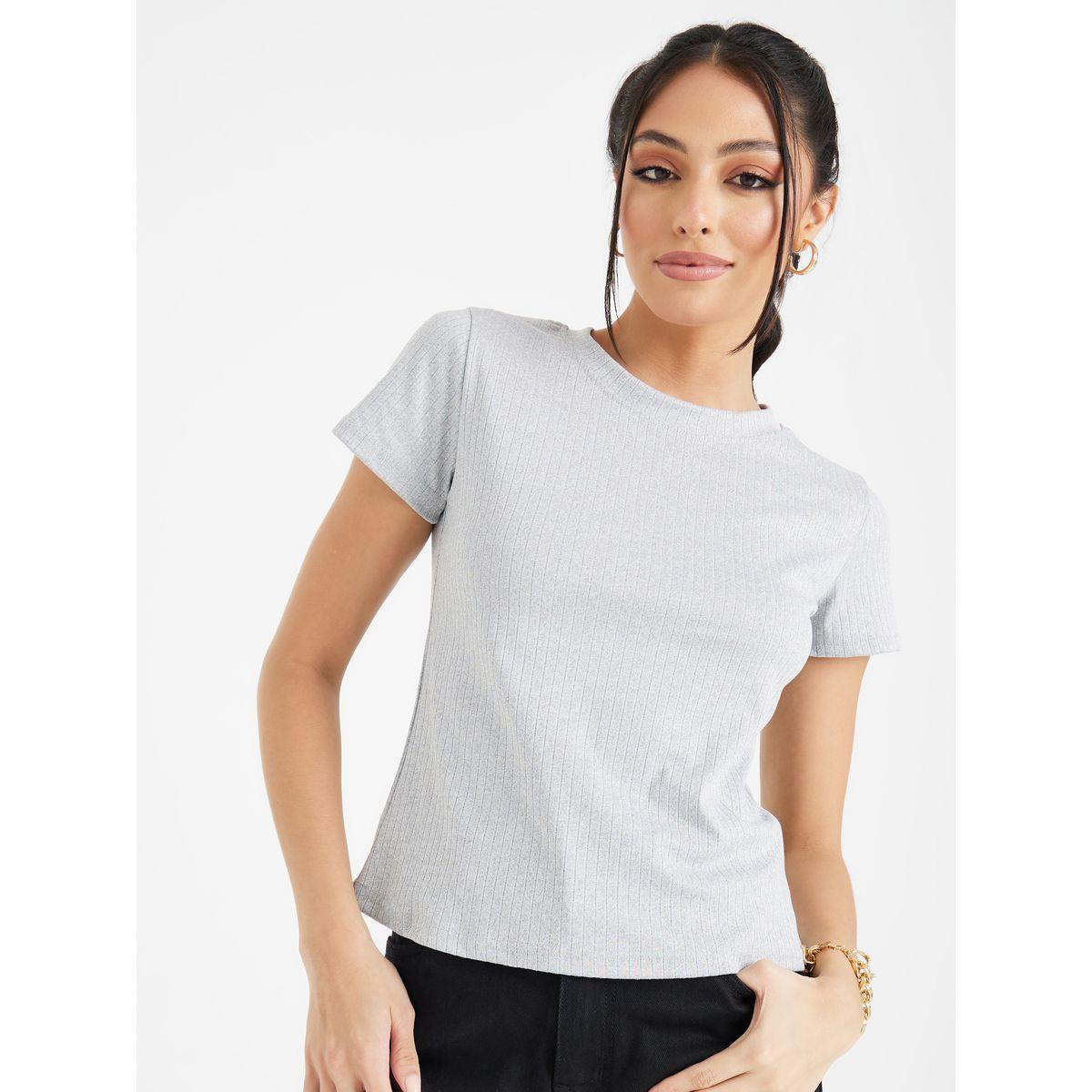 Styli Slim Fit Ribbed T-shirt-women-clothing-tshirts-image-3