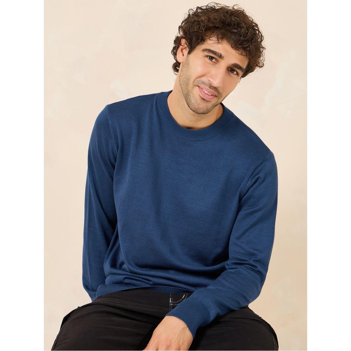 أفرول بقصة مريحة وياقة دائرية-men-clothing-sweatersandpullovers-image-1