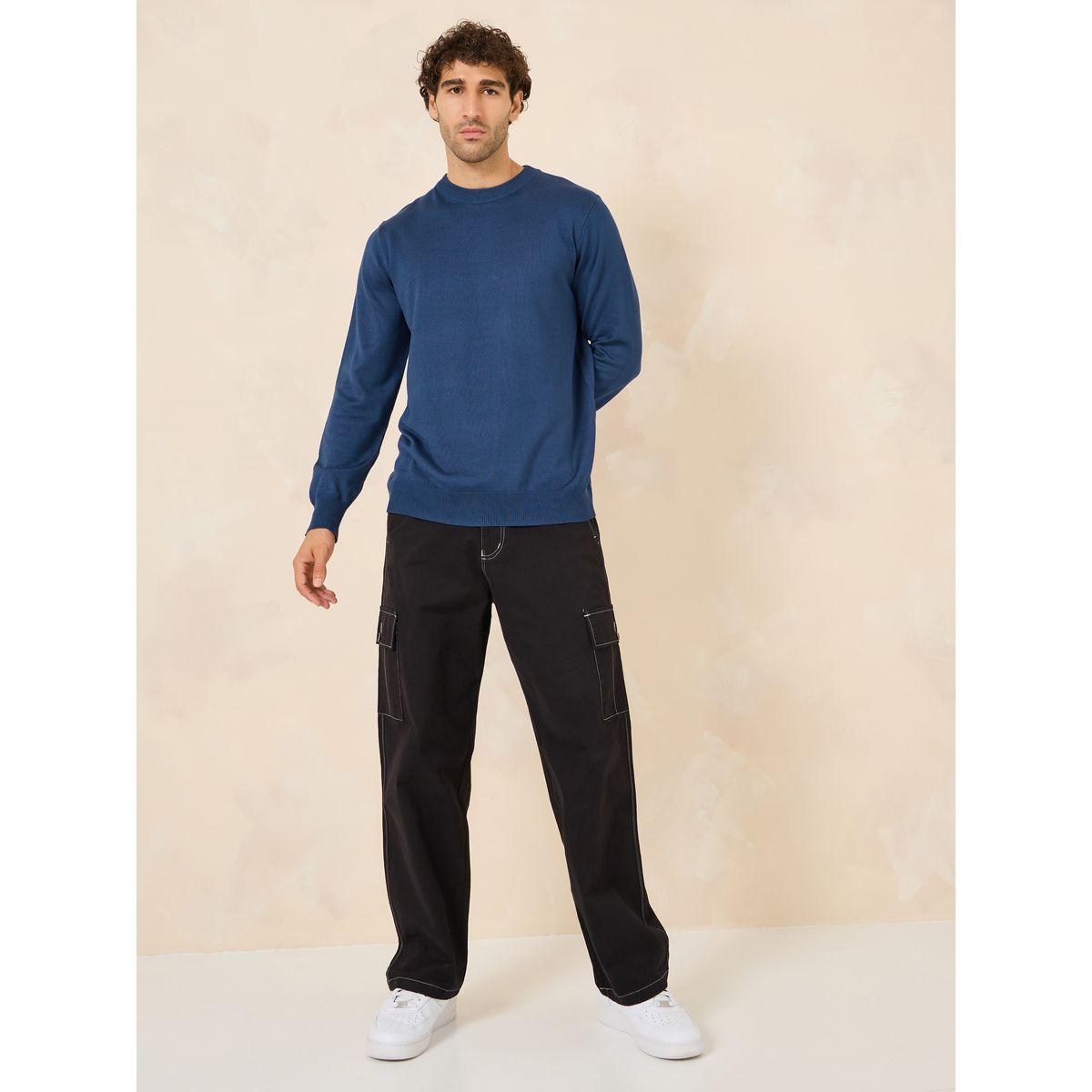 أفرول بقصة مريحة وياقة دائرية-men-clothing-sweatersandpullovers-image-2