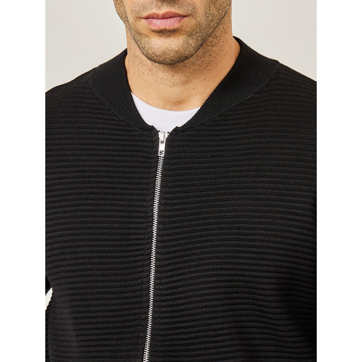 Styli Ribbed Zip Through Relaxed Fit Cardigan-men-clothing-sweatersandpullovers-image-4