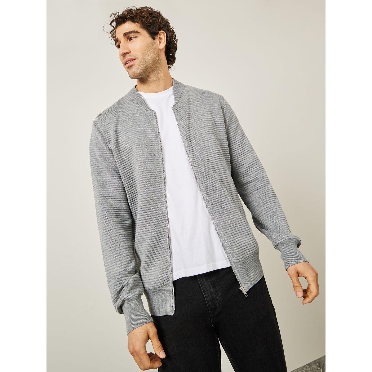 كارديجان مضلع بقصة مريحة-men-clothing-sweatersandpullovers-image-1