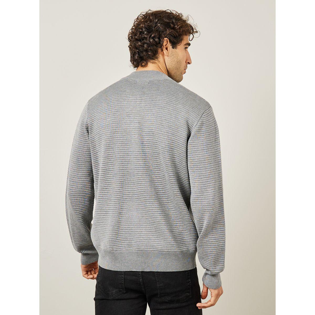 Styli Ribbed Zip Through Relaxed Fit Cardigan-men-clothing-sweatersandpullovers-image-5