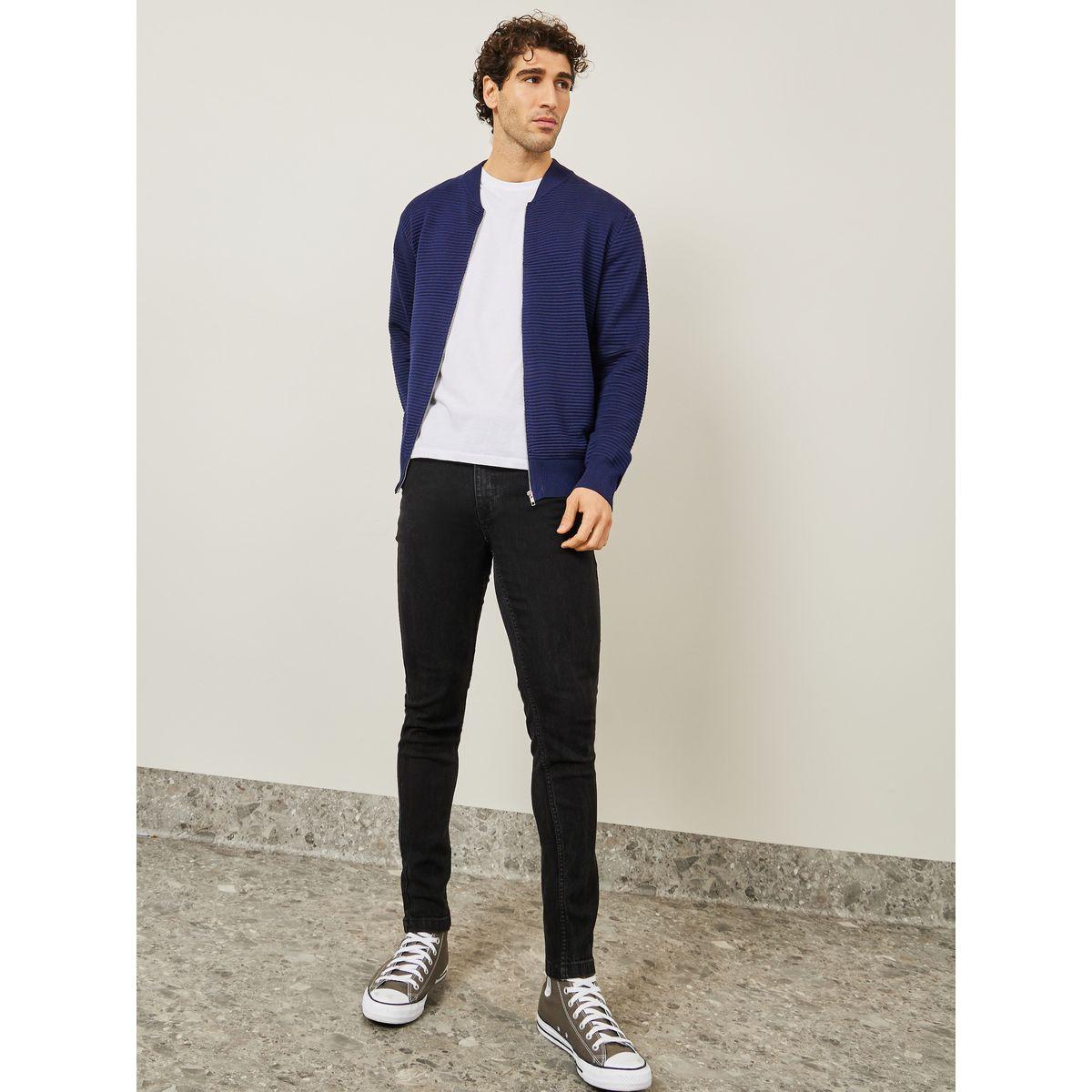 Styli Ribbed Zip Through Relaxed Fit Cardigan-men-clothing-sweatersandpullovers-image-2