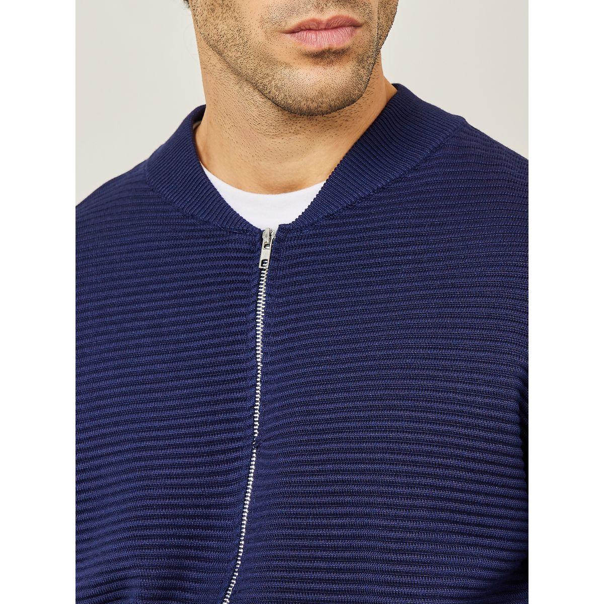 Styli Ribbed Zip Through Relaxed Fit Cardigan-men-clothing-sweatersandpullovers-image-4
