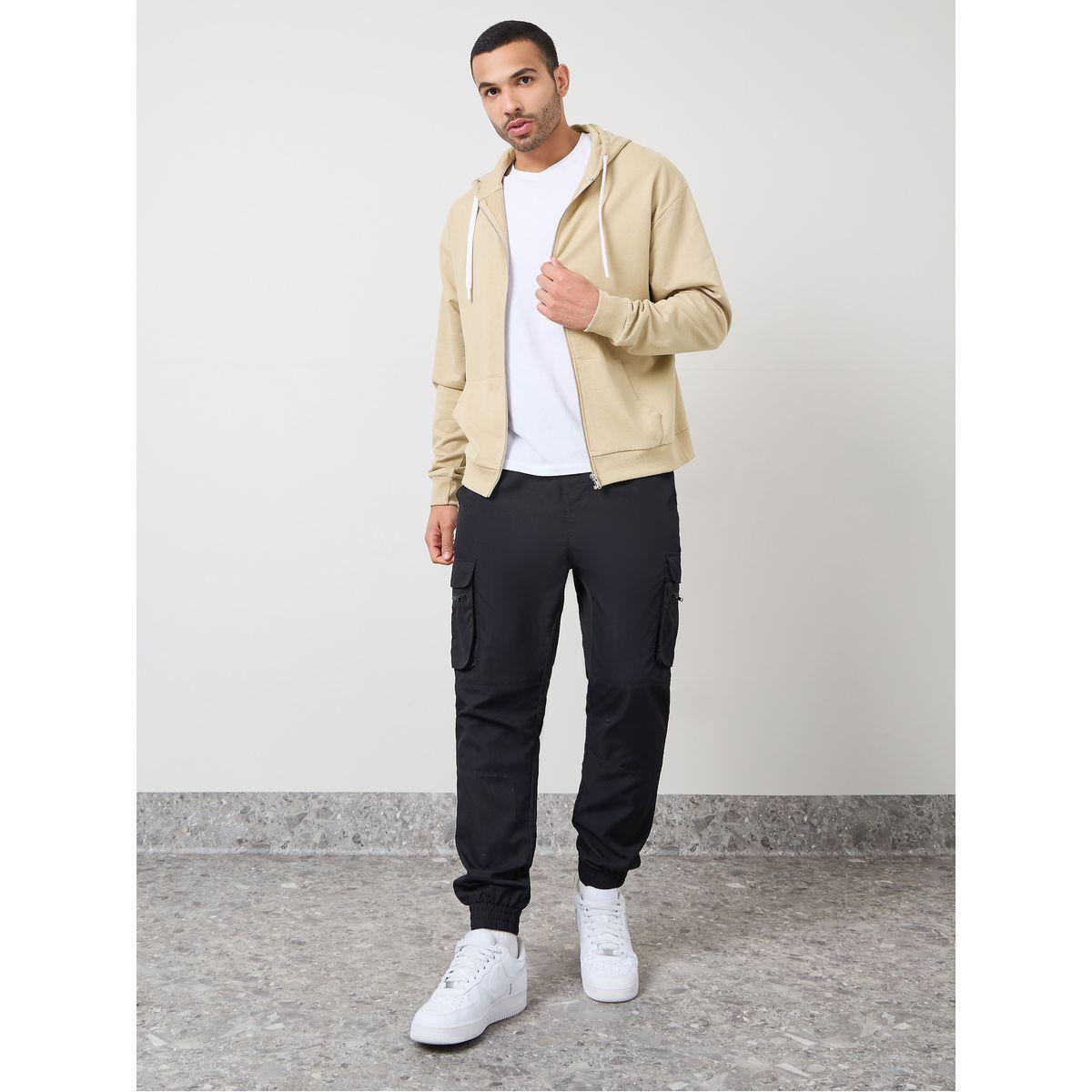 Styli Relaxed Fit Zip Hoodie with Contrast Drawcord-men-winterwear-hoodiesandsweatshirts-image-2