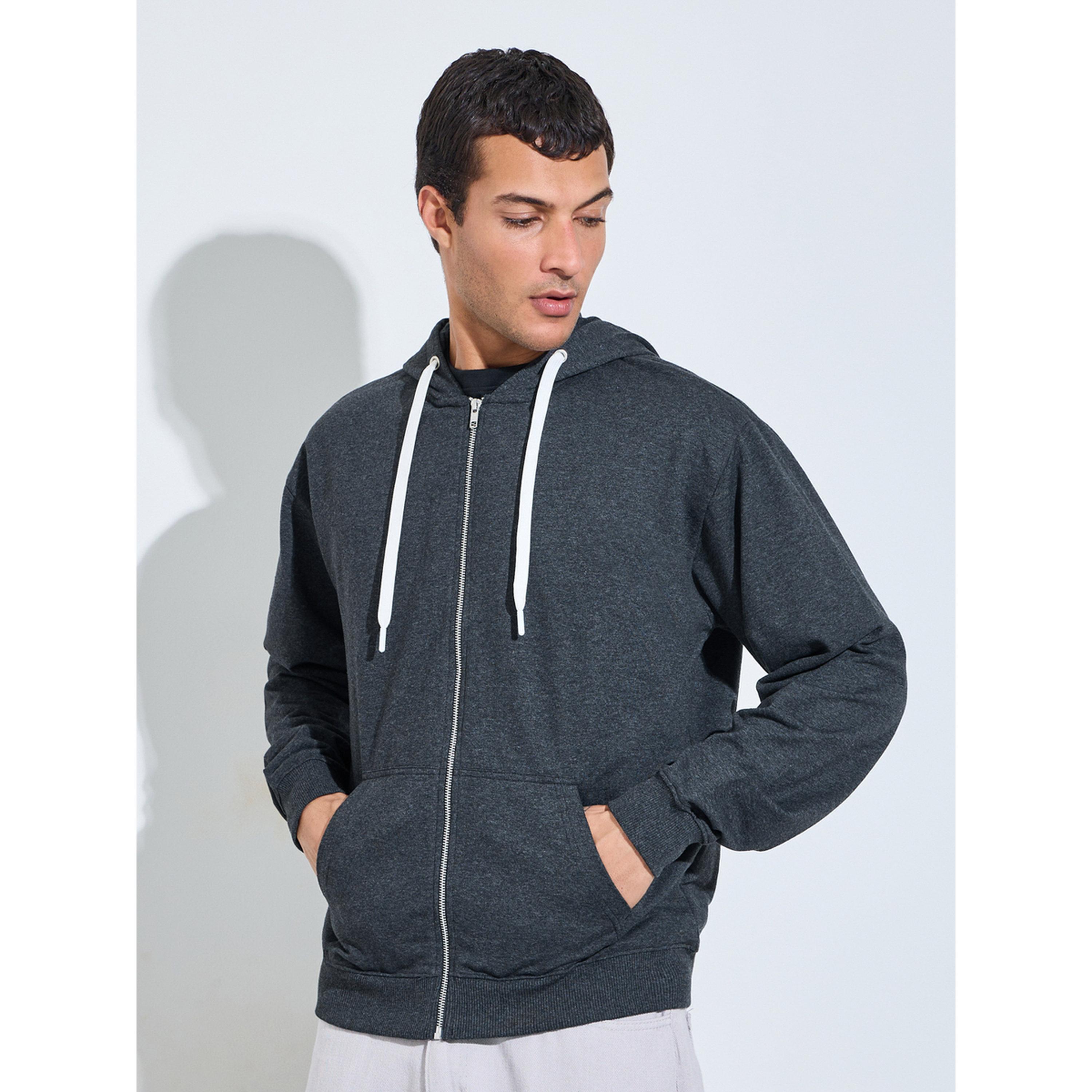 Styli Relaxed Fit Zip Hoodie with Contrast Drawcord-men-winterwear-hoodiesandsweatshirts-image-1