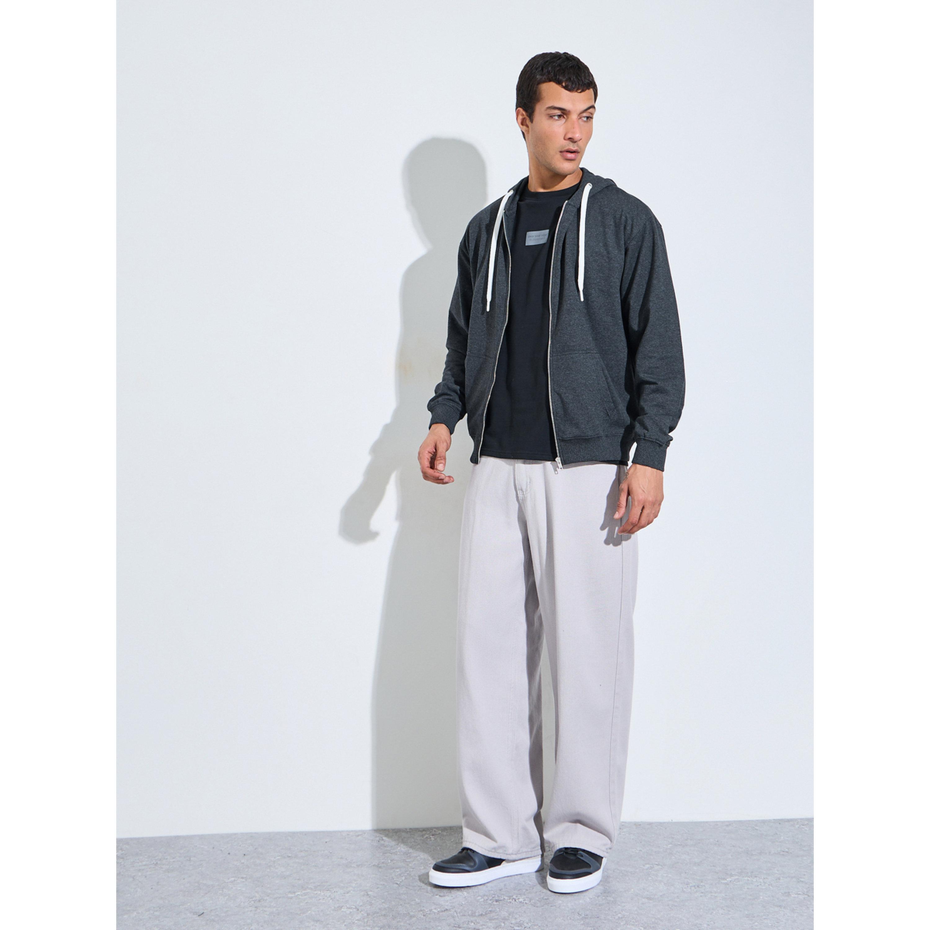 Styli Relaxed Fit Zip Hoodie with Contrast Drawcord-men-winterwear-hoodiesandsweatshirts-image-2