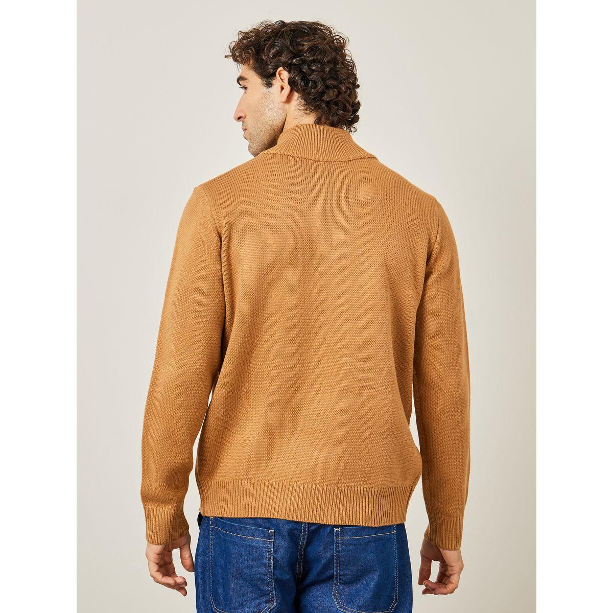 Styli Front Half Zip Relaxed Fit Sweater-men-clothing-sweatersandpullovers-image-4