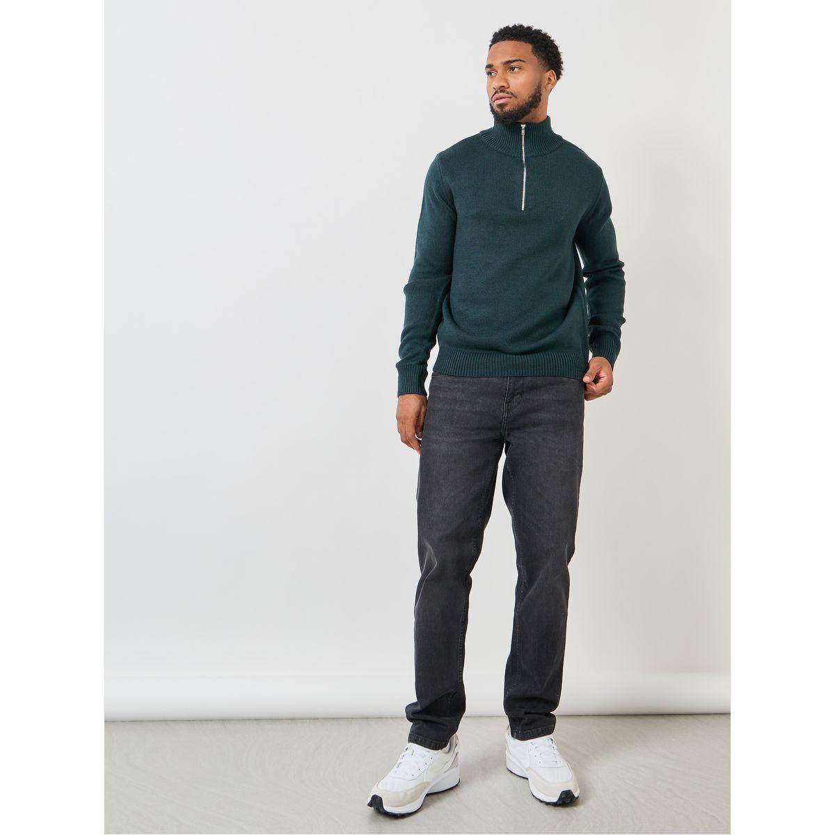 Styli Front Half Zip Relaxed Fit Sweater-men-clothing-sweatersandpullovers-image-2