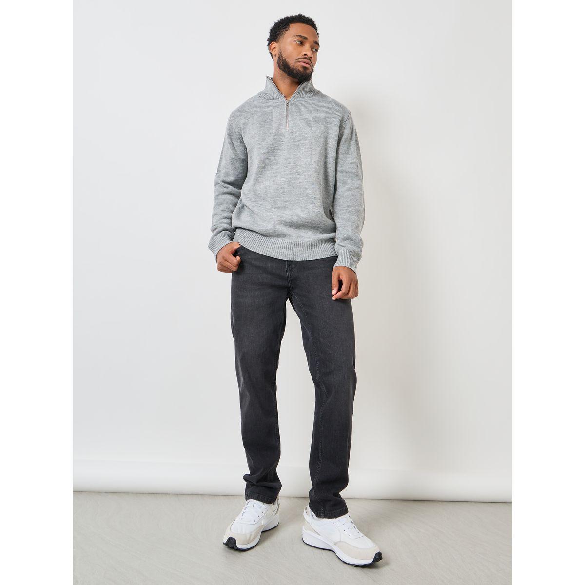 Styli Front Half Zip Relaxed Fit Sweater-men-clothing-sweatersandpullovers-image-2