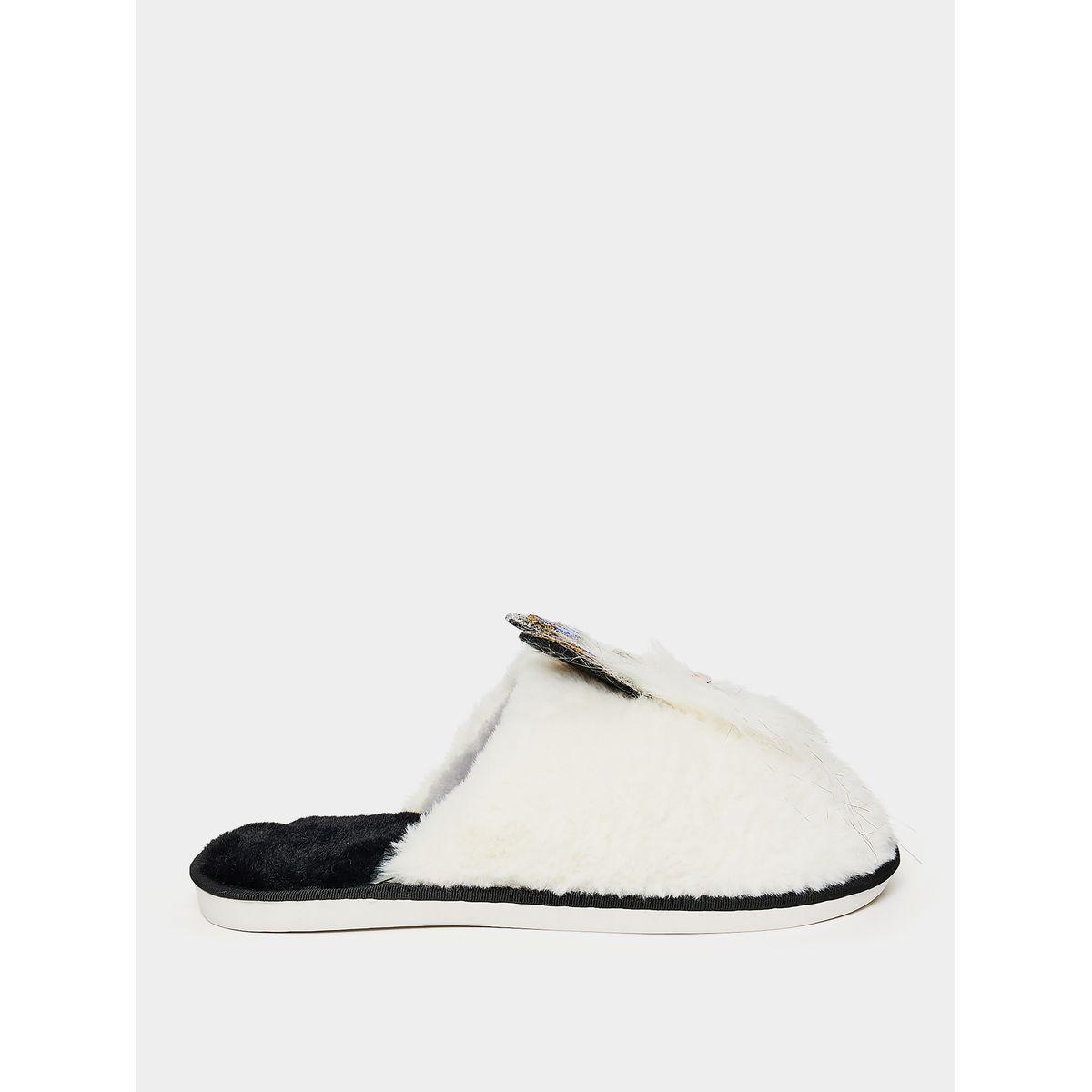 Styli Bunny Design Applique Furry Bedroom Slipper-women-shoes-bedroomslippers-image-1