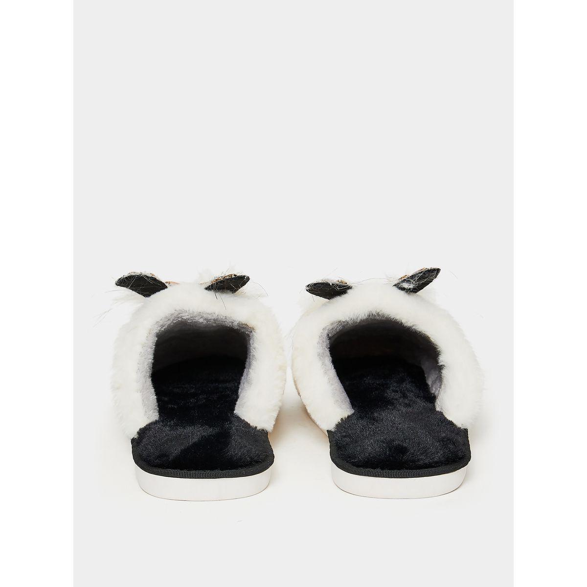 Styli Bunny Design Applique Furry Bedroom Slipper-women-shoes-bedroomslippers-image-2