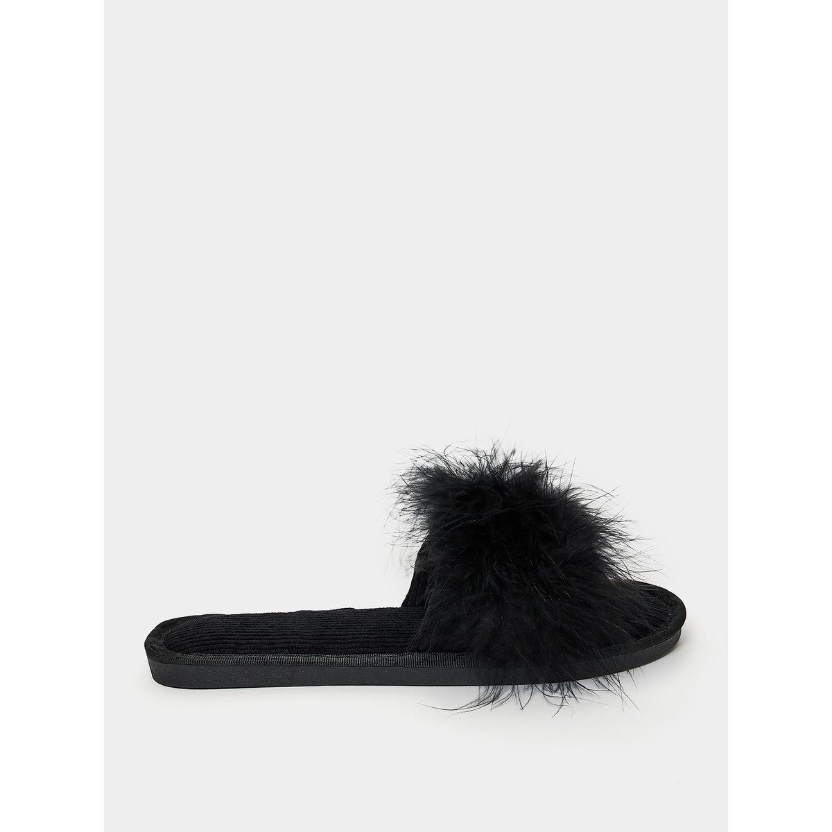 شبشب مزين بريش صناعي-women-shoes-bedroomslippers-image-2