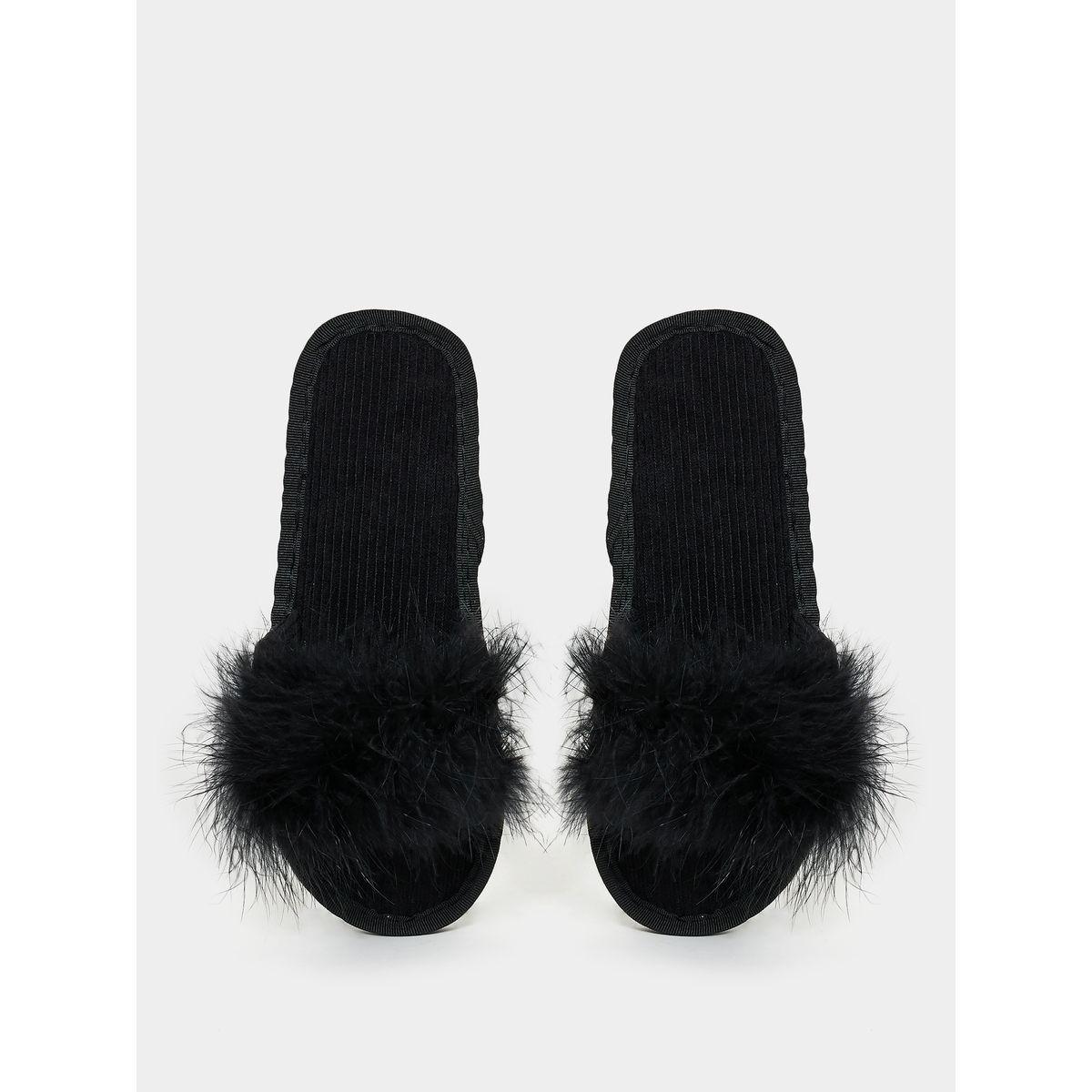 شبشب مزين بريش صناعي-women-shoes-bedroomslippers-image-5