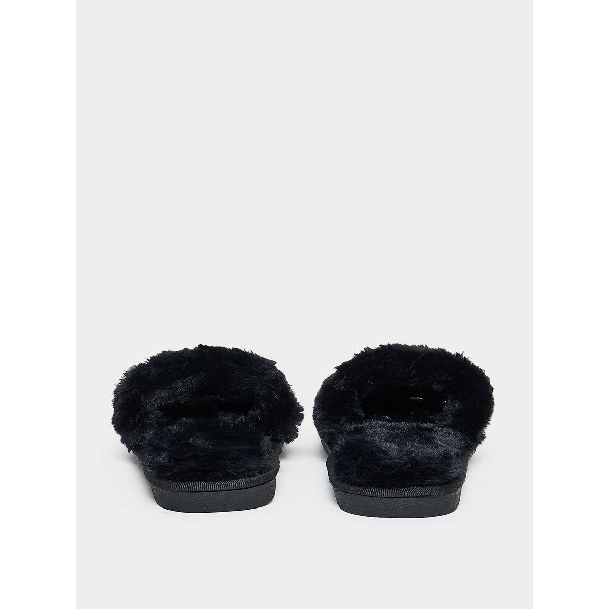 Styli Checkered Design Furry Bedroom Slipper-women-shoes-bedroomslippers-image-4