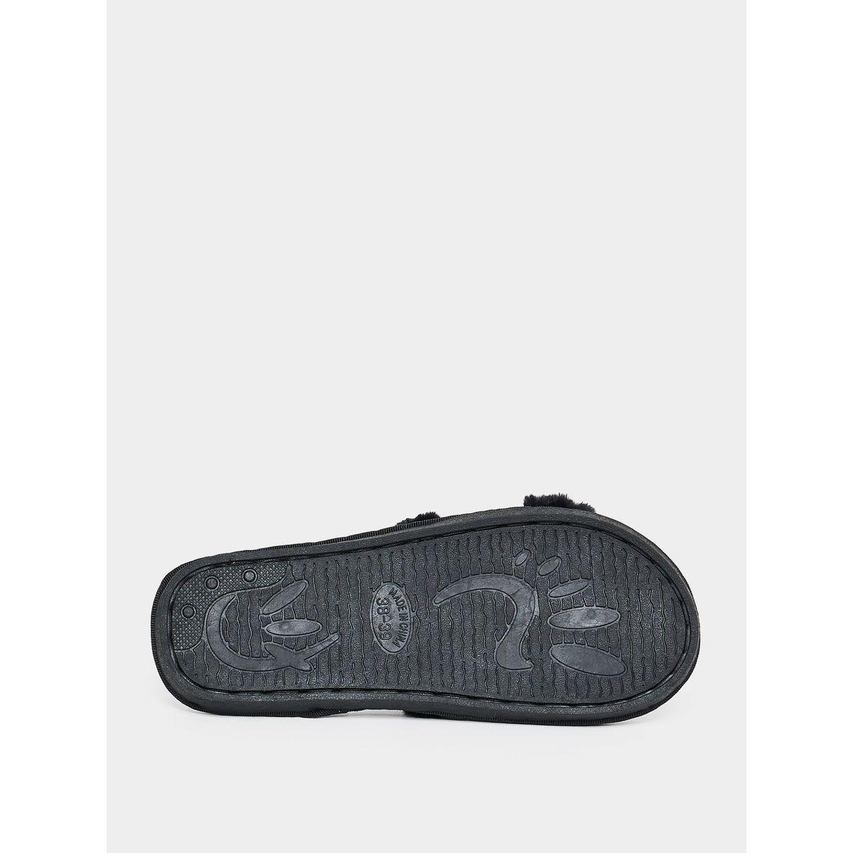 Styli Checkered Design Furry Bedroom Slipper-women-shoes-bedroomslippers-image-7