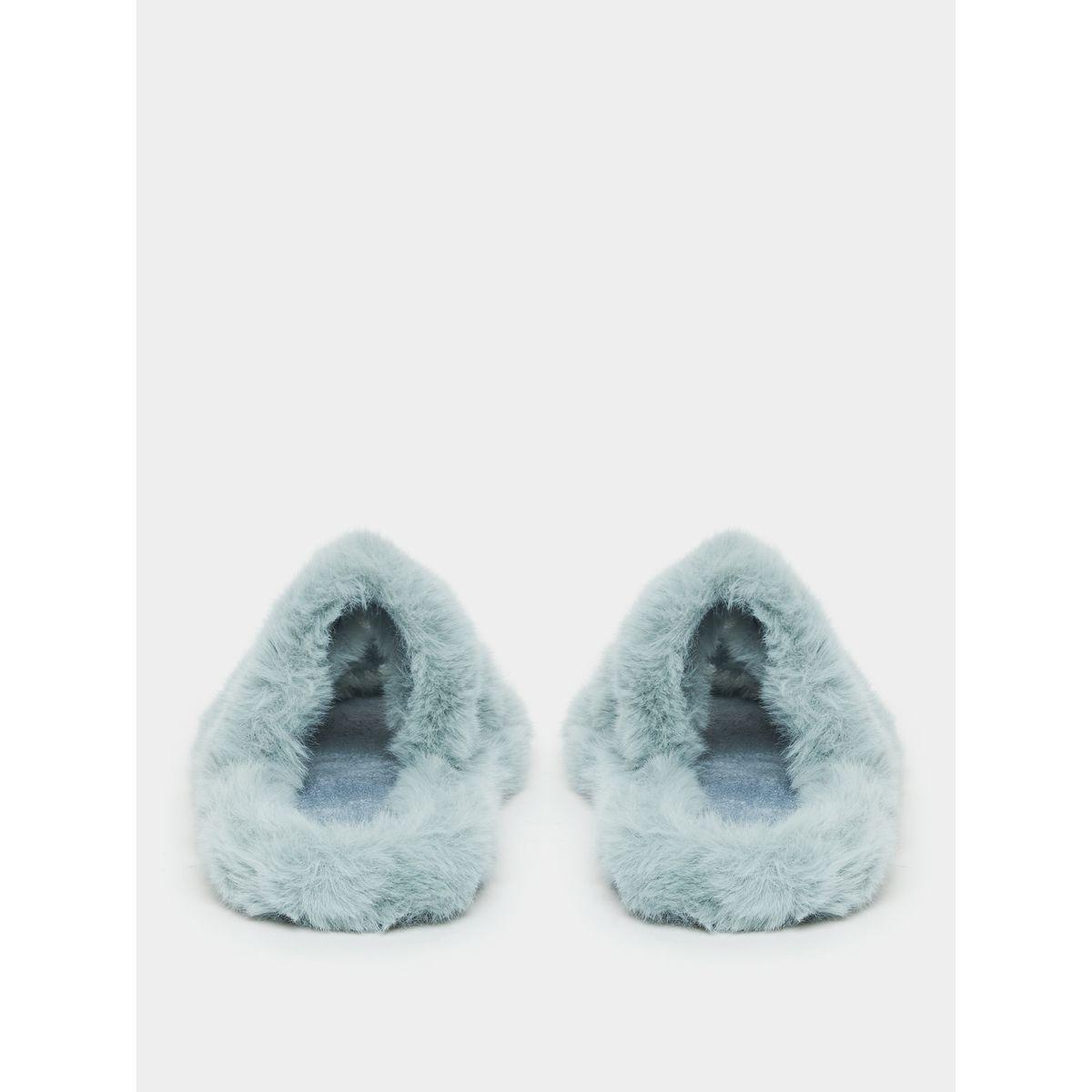 Styli Double Strap Soft Furry Bedroom Slippers-women-shoes-bedroomslippers-image-3