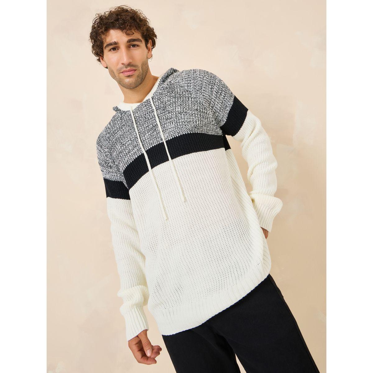 Styli  Chunky Knit Relaxed Fit Hooded Jumper-men-clothing-sweatersandpullovers-image-1