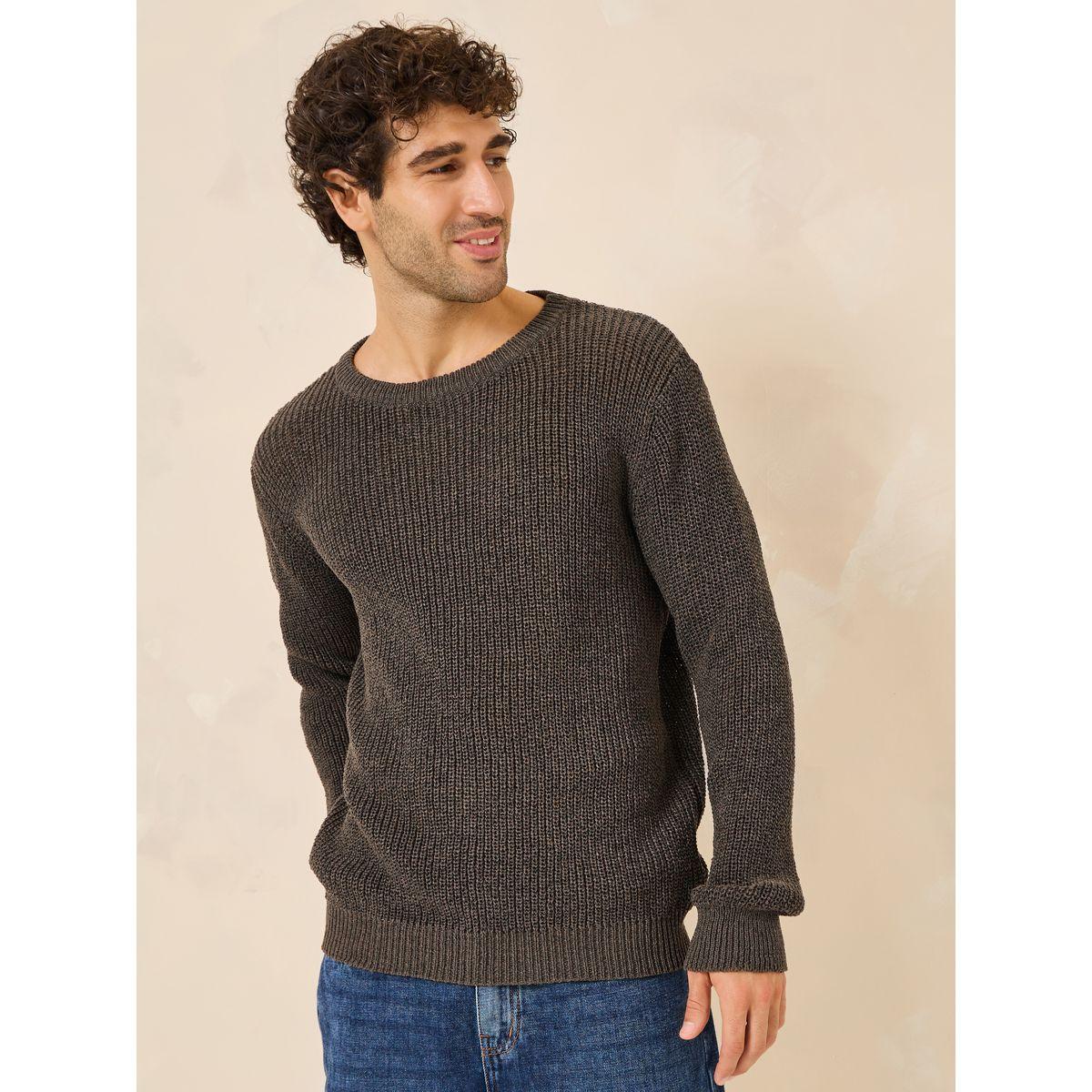 أفرول ميلانج بقصة عادية-men-clothing-sweatersandpullovers-image-1